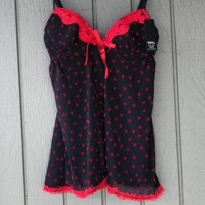 NWT Rampage Open Front Babydoll Lingerie Sz Small